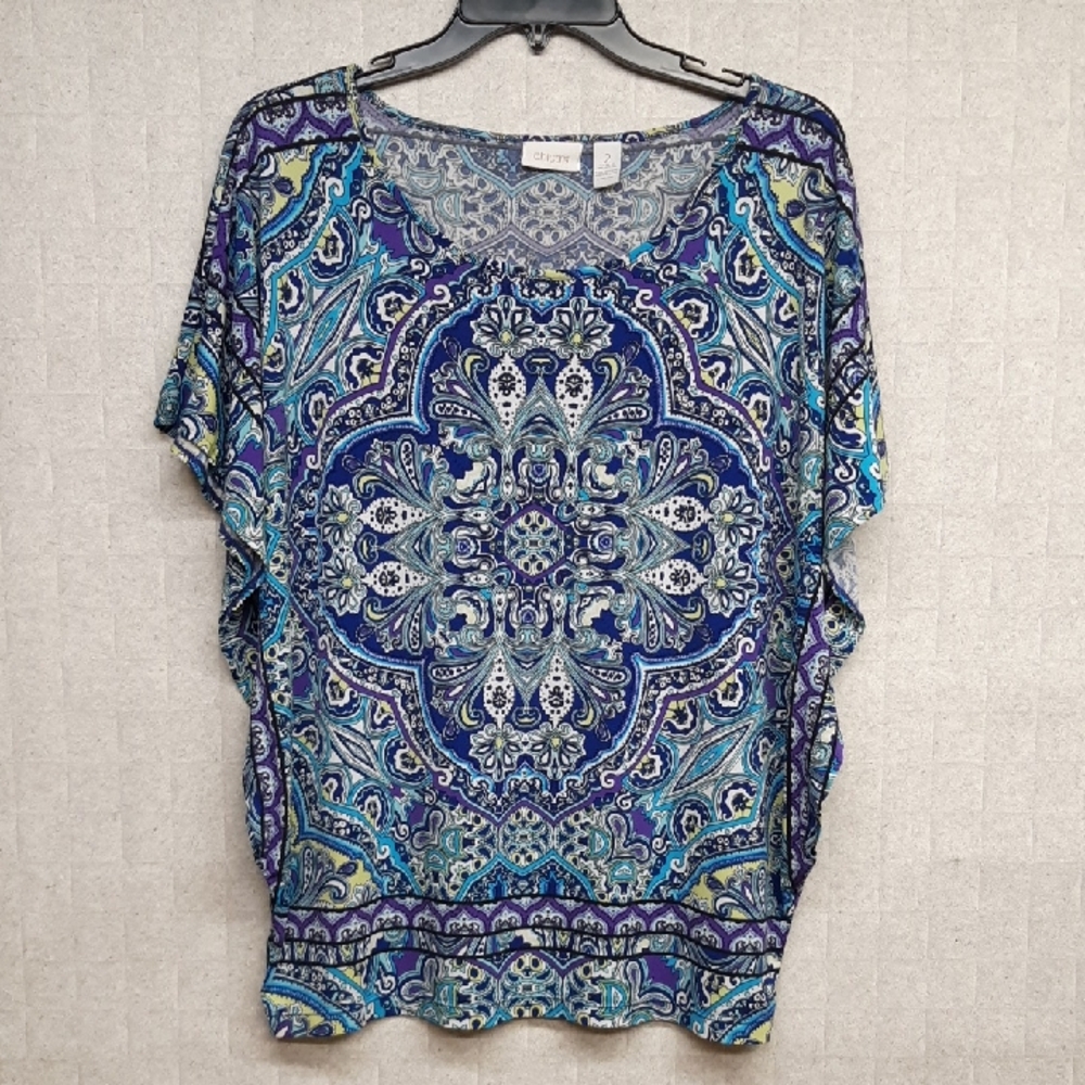 Chico's Blue Paisley Top